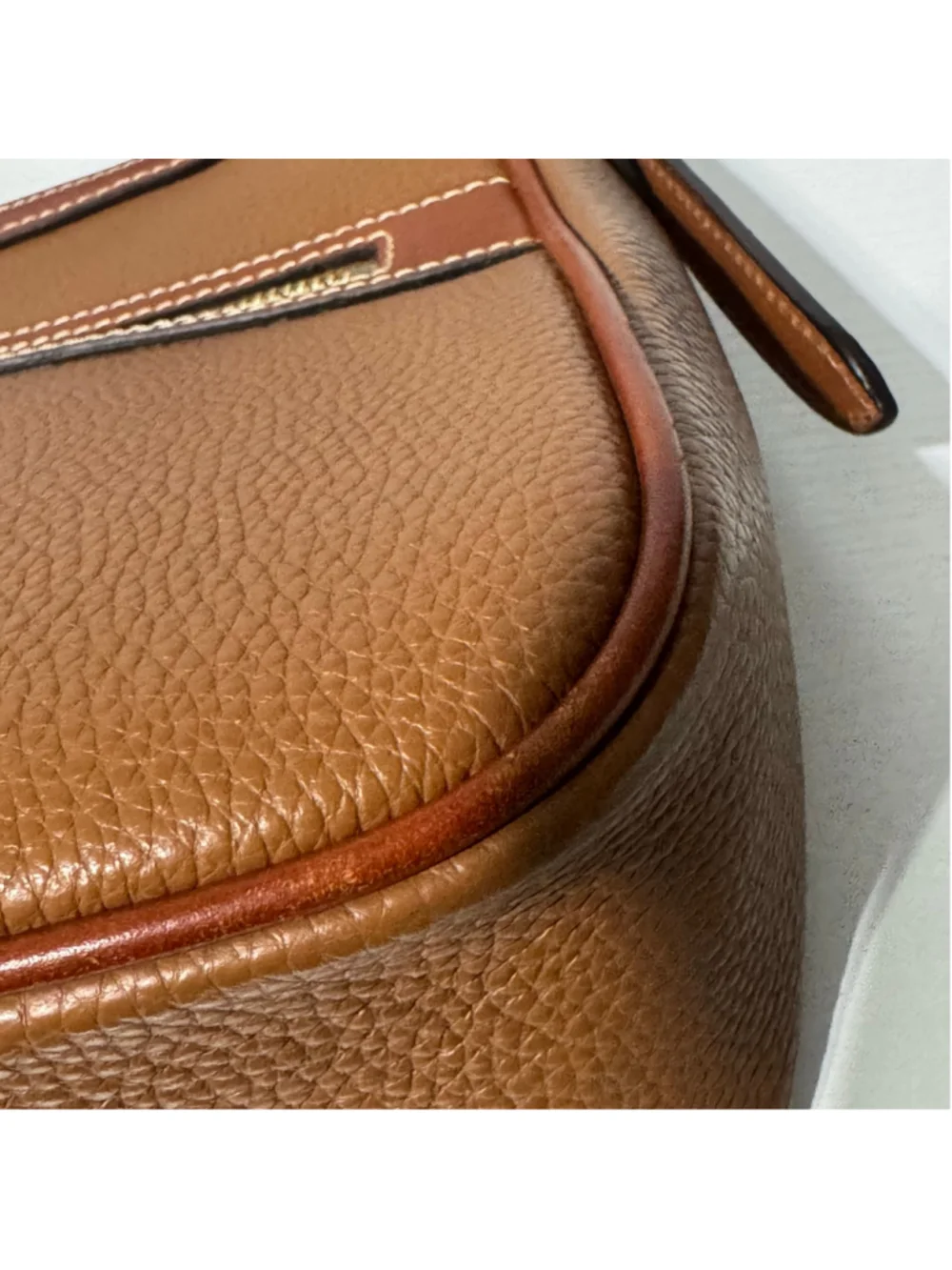 Dooney & Bourke 1975 Pebbled Leather Crossbody Shoulder Bag Brown Red
